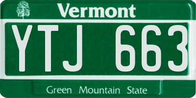 VT license plate YTJ663