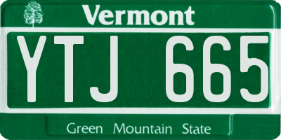 VT license plate YTJ665