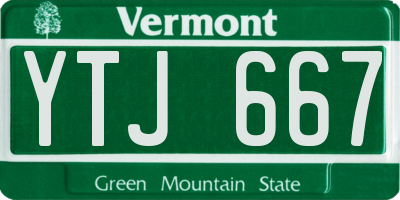 VT license plate YTJ667