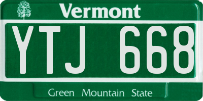 VT license plate YTJ668