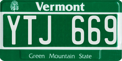 VT license plate YTJ669