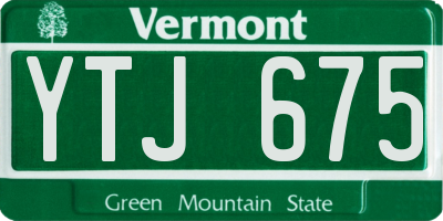 VT license plate YTJ675