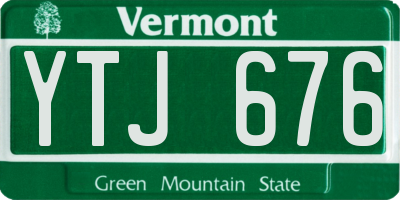 VT license plate YTJ676