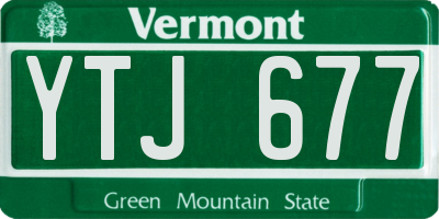 VT license plate YTJ677