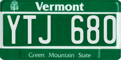 VT license plate YTJ680