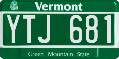 VT license plate YTJ681