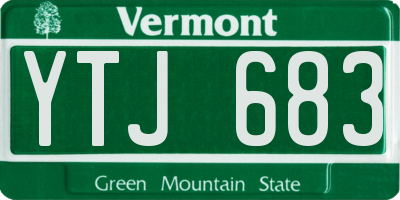 VT license plate YTJ683