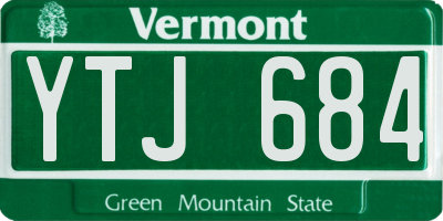 VT license plate YTJ684