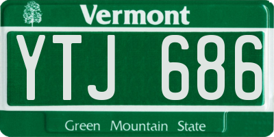 VT license plate YTJ686