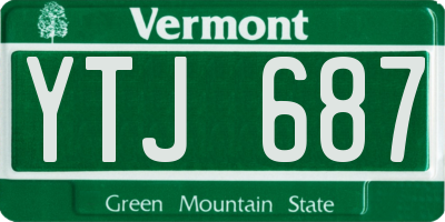 VT license plate YTJ687