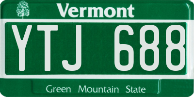 VT license plate YTJ688