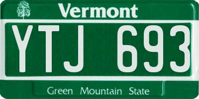 VT license plate YTJ693