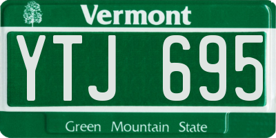 VT license plate YTJ695