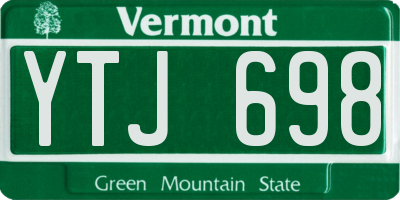 VT license plate YTJ698