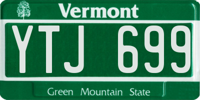 VT license plate YTJ699