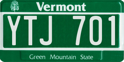 VT license plate YTJ701