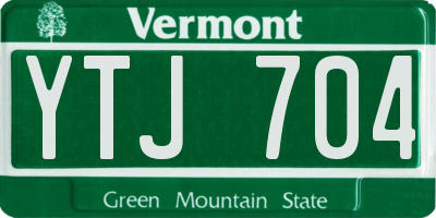 VT license plate YTJ704