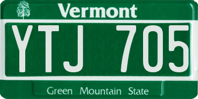 VT license plate YTJ705