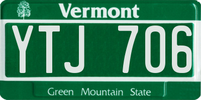 VT license plate YTJ706
