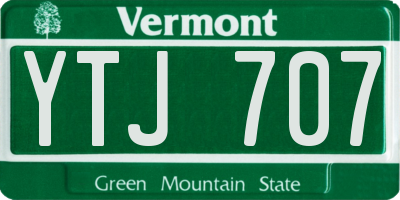 VT license plate YTJ707