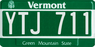 VT license plate YTJ711