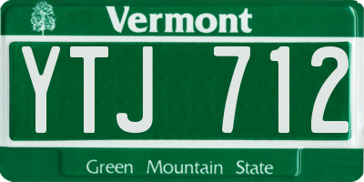 VT license plate YTJ712