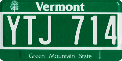 VT license plate YTJ714