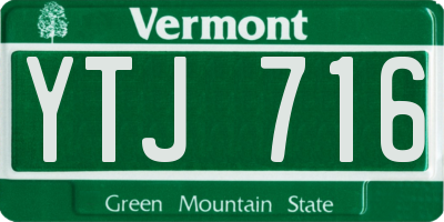 VT license plate YTJ716