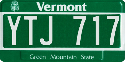 VT license plate YTJ717