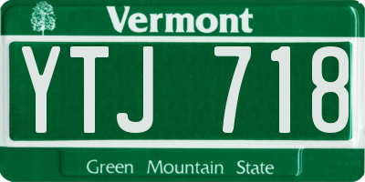 VT license plate YTJ718