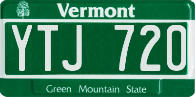 VT license plate YTJ720