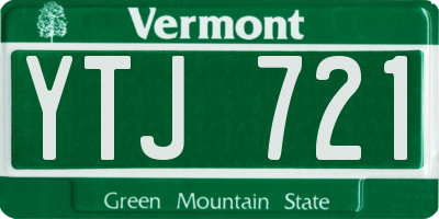 VT license plate YTJ721