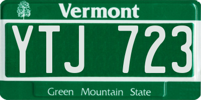 VT license plate YTJ723