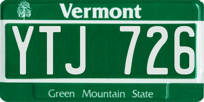 VT license plate YTJ726
