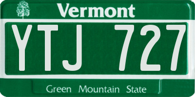VT license plate YTJ727