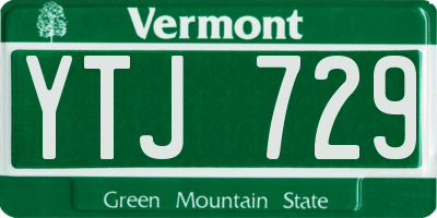VT license plate YTJ729