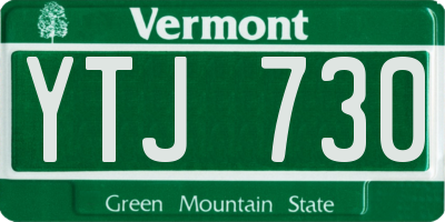 VT license plate YTJ730