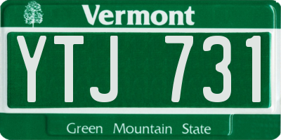 VT license plate YTJ731