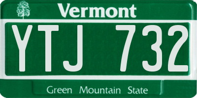 VT license plate YTJ732
