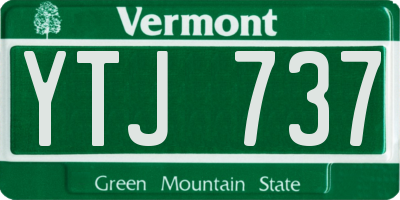 VT license plate YTJ737