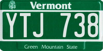 VT license plate YTJ738