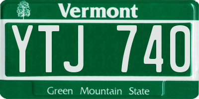 VT license plate YTJ740