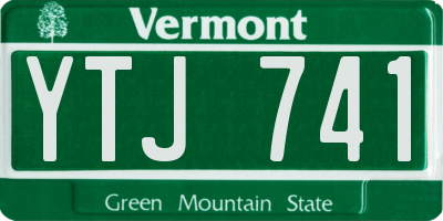 VT license plate YTJ741