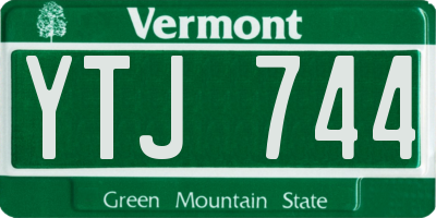 VT license plate YTJ744