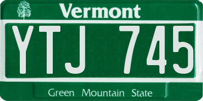 VT license plate YTJ745