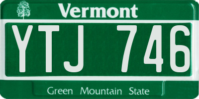 VT license plate YTJ746
