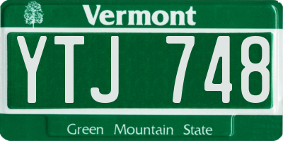VT license plate YTJ748