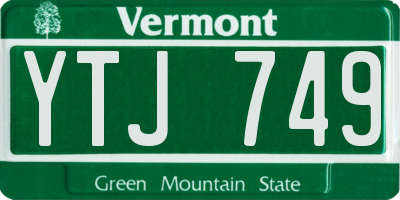 VT license plate YTJ749