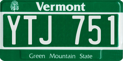 VT license plate YTJ751