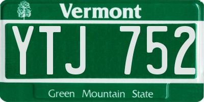 VT license plate YTJ752